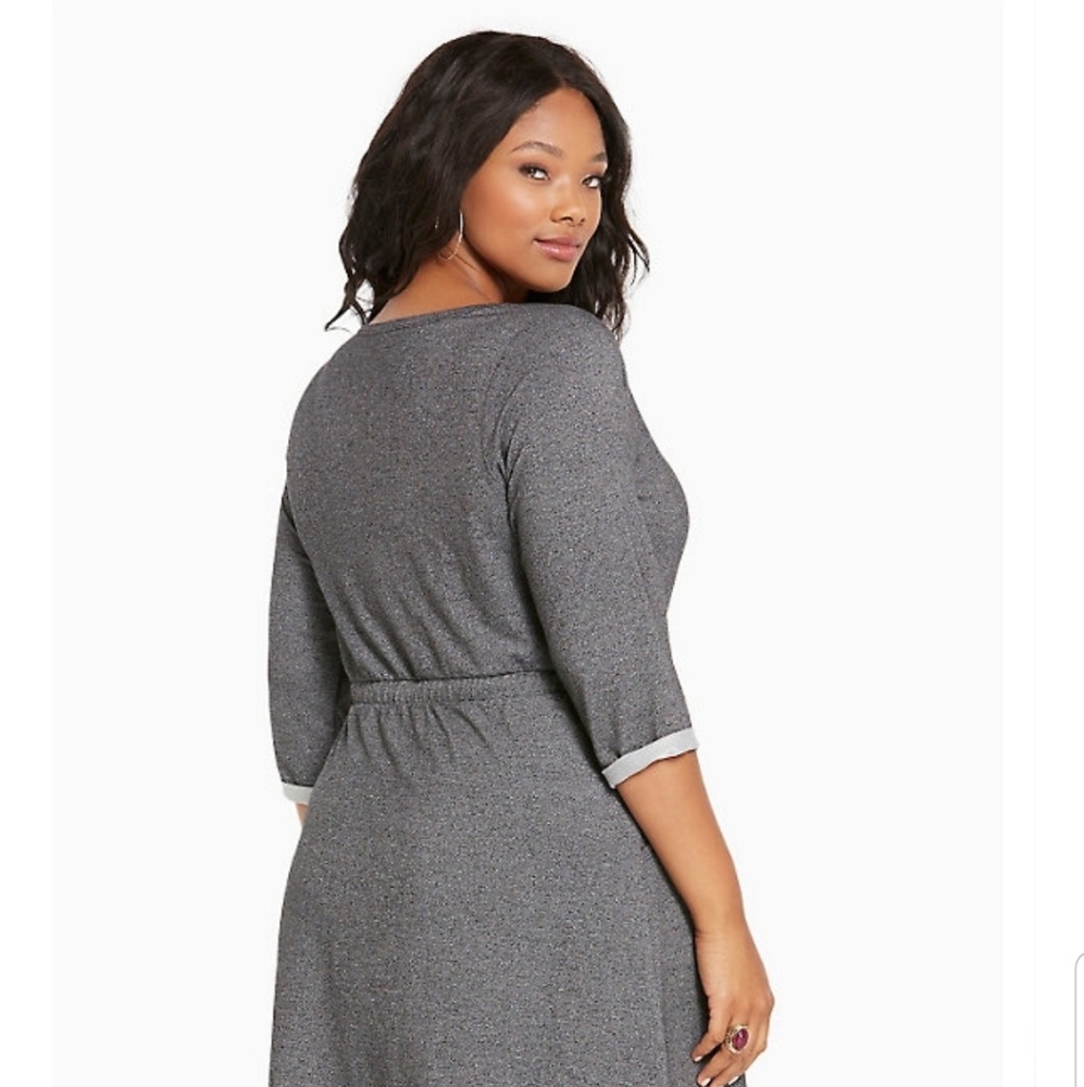 ! SOLD! Torrid SWEATSHIRT TIE WAIST DRESS - Picture 2 of 8